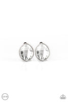 Paparazzi Movie Star Sparkle - White Clip-on Earrings
