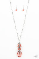 Paparazzi Crystal Cascade - Orange Necklace
