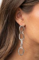 Paparazzi Talk In Circles - White Post Earrings