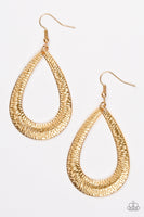 Paparazzi Straight Up Shimmer - Gold Earrings