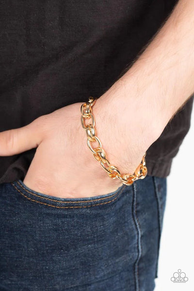 Paparazzi Rookie Roulette - Gold Men’s Bracelet