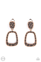 Paparazzi Playfully Primitive - Copper Clip-on Earrings