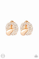Paparazzi Definitely Date Night - Gold Clip-On Earrings