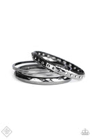 Paparazzi Revved Up Rhinestones - Black Bracelet