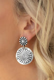 Paparazzi Fierce Florals - Silver Post Earrings