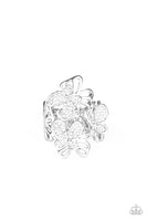 Paparazzi Flighty Flutter - White Ring