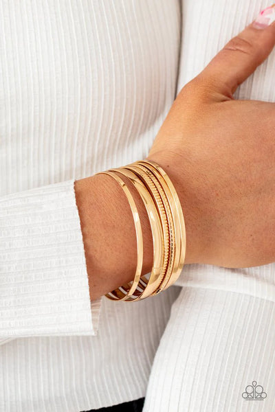 Paparazzi Gliding Gleam - Gold Bracelet