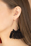 Paparazzi Tassel Treat - Black Earrings