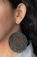 Paparazzi Mandala Mambo - Black Wood Earrings