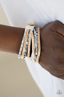 Paparazzi This Time With Attitude - White Wrap Bracelet