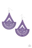 Paparazzi Tiki Sunrise - Purple Wood Earrings
