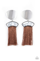 Paparazzi Insta Inca - Brown Post Earrings
