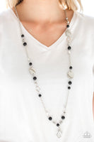Paparazzi Serenely Springtime - Black Lanyard Necklace