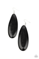 Paparazzi Tropical Ferry - Black Wood Earrings