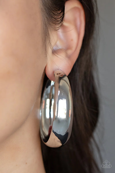 Paparazzi Flat Out Flawless - Silver Hoop Earrings