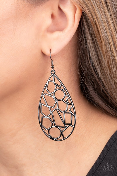 Paparazzi Reshaped Radiance - Black Earrings