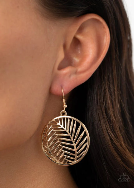 Paparazzi Palm Perfection - Gold Earrings