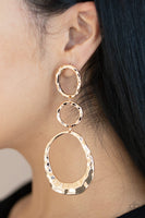Paparazzi Radically Rippled - Gold Post Earrings