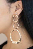 Paparazzi Radically Rippled - Gold Post Earrings