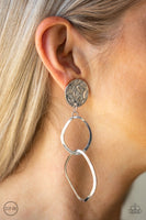 Paparazzi Modern Reflections - Silver Clip-On Earrings