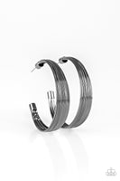 Paparazzi Live Wire - Black Hoop Earrings