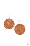 Paparazzi Plaited Plains - Brown Earrings
