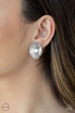 Paparazzi Movie Star Sparkle - White Clip-on Earrings