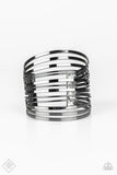 Paparazzi Front Line Shine - Black Bracelet