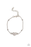 Paparazzi Heartachingly Adorable - White Bracelet