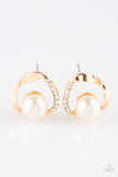 Paparazzi Stylishly Suave - Gold Post Earrings