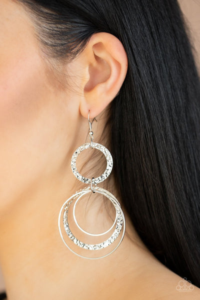Paparazzi Eclipsed Edge - Silver Earrings