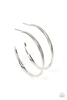 Paparazzi Monochromatic Curves - Silver Hoop Earrings