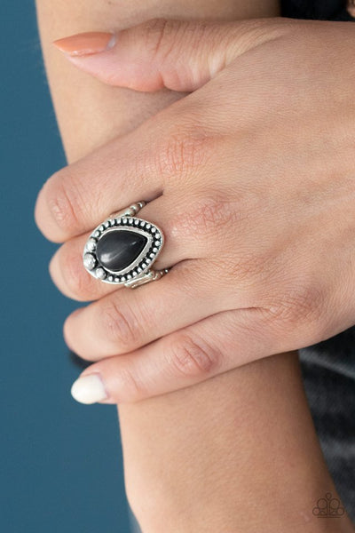 Paparazzi Backroad Bauble - Black Ring