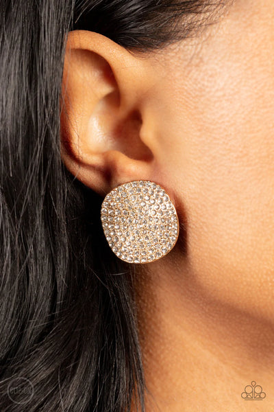 Paparazzi Lunch at the Louvre - Gold Clip-On Earrings
