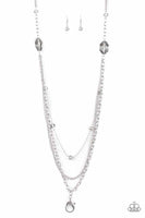 Paparazzi Dare To Dazzle - Silver Lanyard Necklace