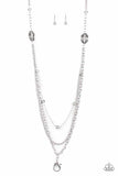 Paparazzi Dare To Dazzle - Silver Lanyard Necklace