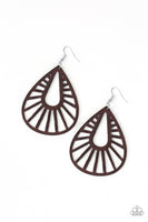 Paparazzi Coachella Chill - Brown Wood Earrings