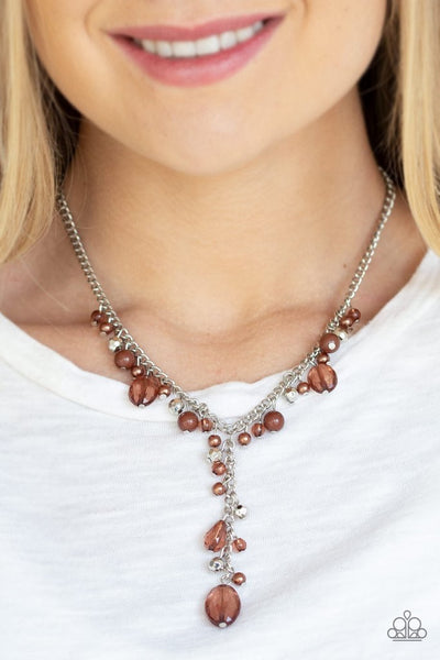 Paparazzi Crystal Couture - Brown Necklace