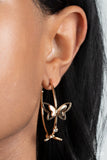 Paparazzi Full Out Flutter - Gold Hoop Earrings
