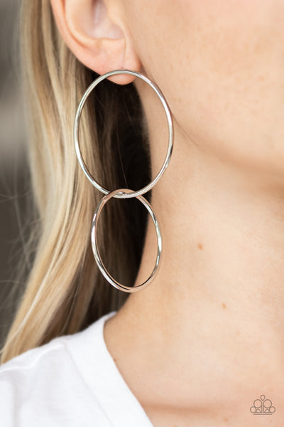 Paparazzi City Simplicity - Silver Earrings