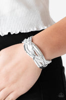 Paparazzi Looking For Trouble - White Wrap Bracelet