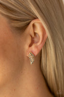 Paparazzi Feathered Fortune - Gold Post Earrings