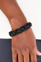 Paparazzi Dont WEAVE Me Hanging - Black Urban Bracelet