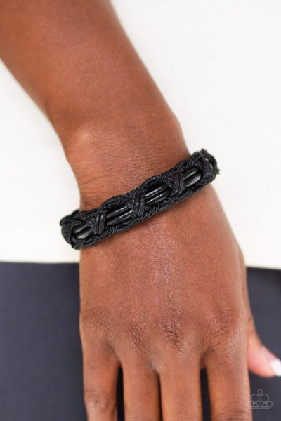 Paparazzi Dont WEAVE Me Hanging - Black Urban Bracelet