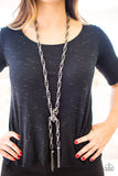 Paparazzi SCARFed for Attention - Black/Gunmetal Necklace