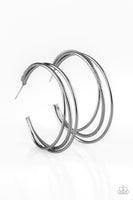 Paparazzi Jumpin Through Hoops - Black Hoop Earrings