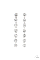 Paparazzi Dazzling Debonair - White Earrings