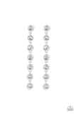 Paparazzi Dazzling Debonair - White Earrings