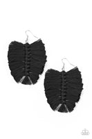 Paparazzi Knotted Native - Black Earrings