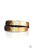 Paparazzi Under The SEQUINS -Black/Gold Wrap Bracelet